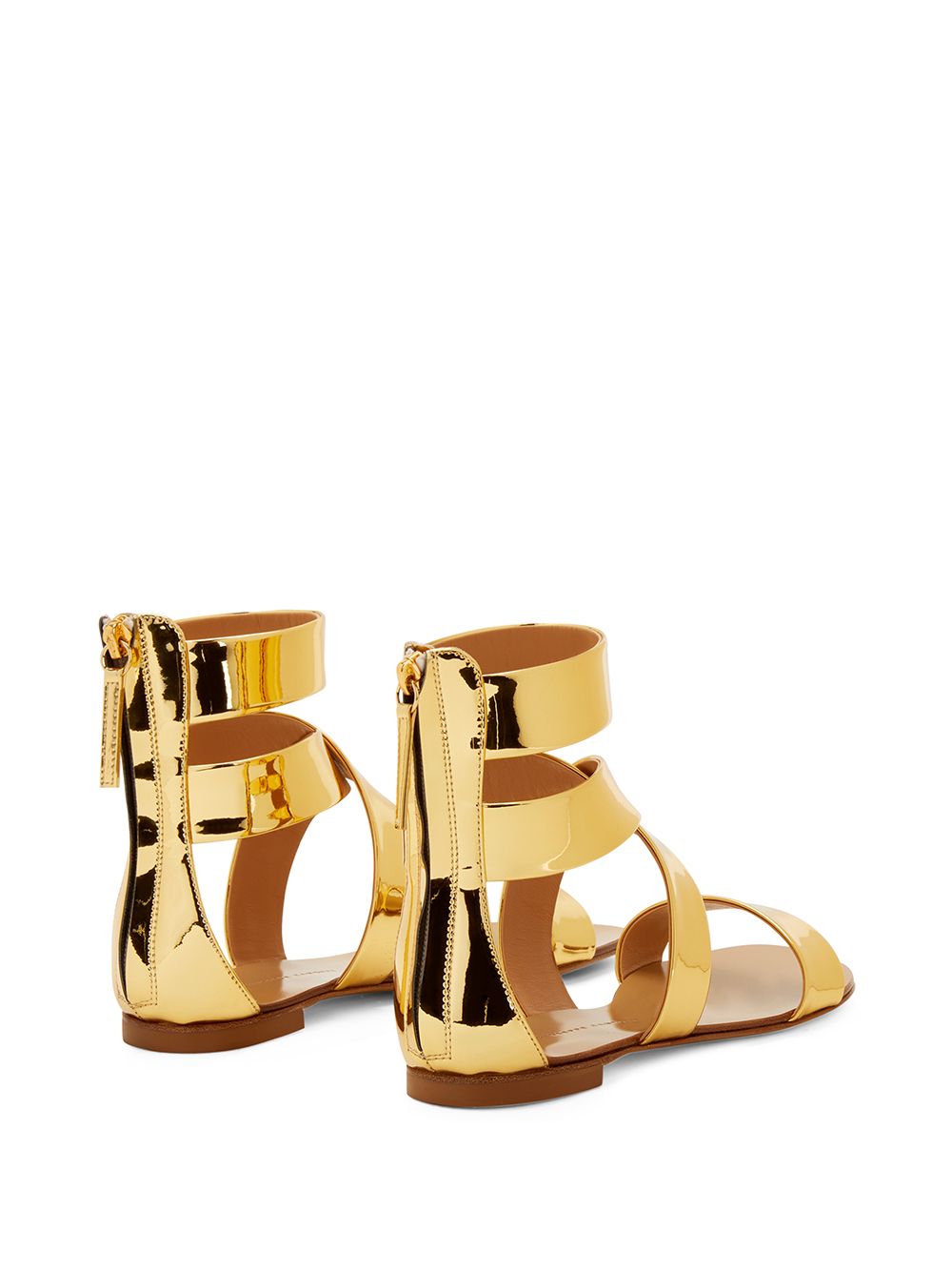 Shop Giuseppe Zanotti Dory Flat Sandals In Gold