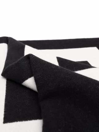 intarsia-knit logo scarf展示图