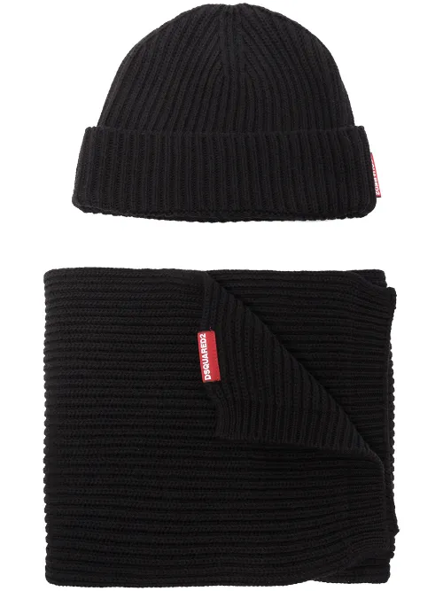 Ensemble bonnet et gants en maille - DSQUARED2 - Modalova