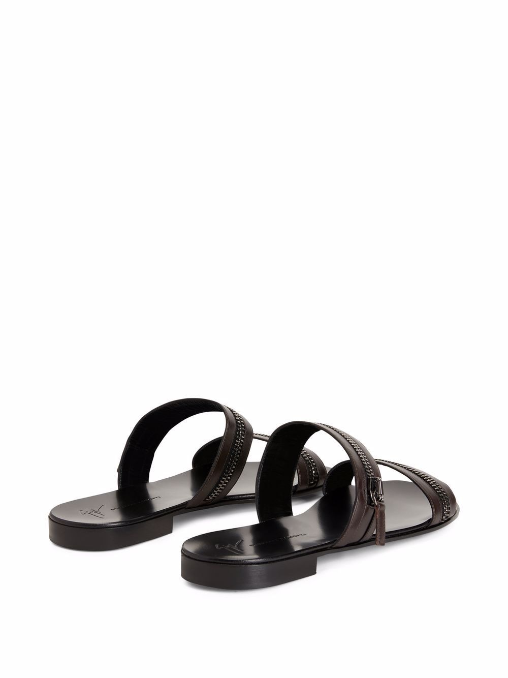 Shop Giuseppe Zanotti Brad Zip-detail Sandals In Braun
