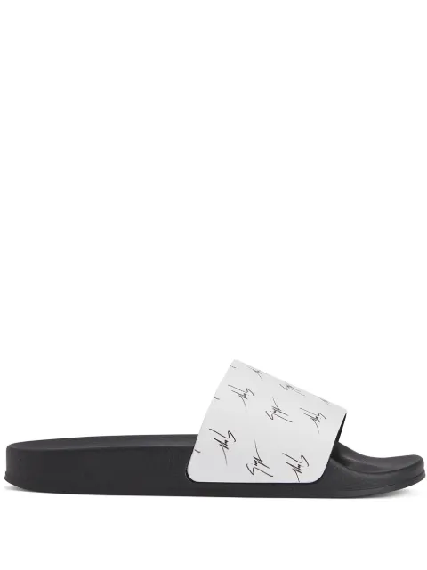 Giuseppe Zanotti Brett all-over logo slides