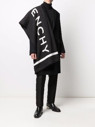 logo-print two-tone scarf展示图