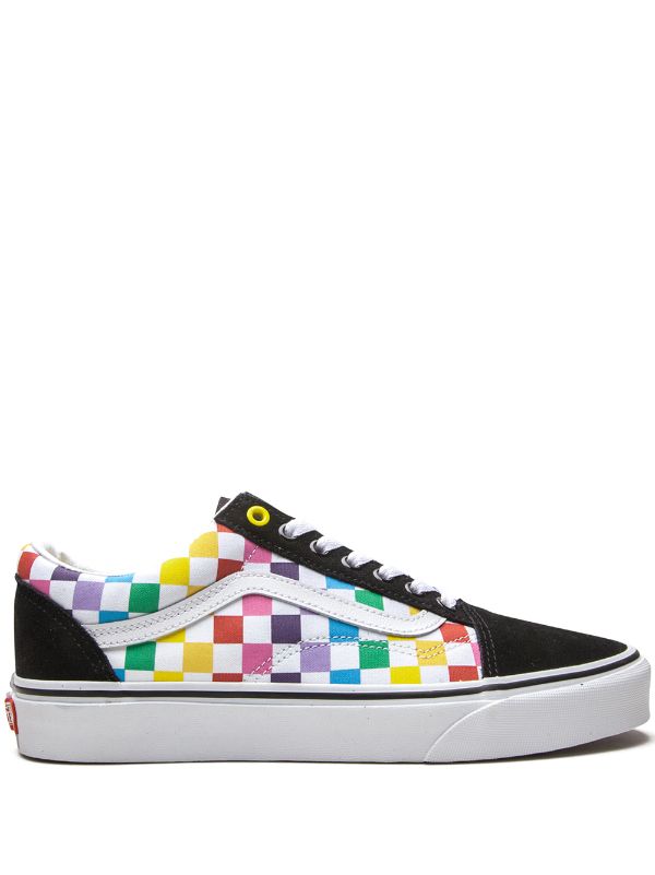 Vans Old Skool Rainbow Checkered Shoes - Size 10