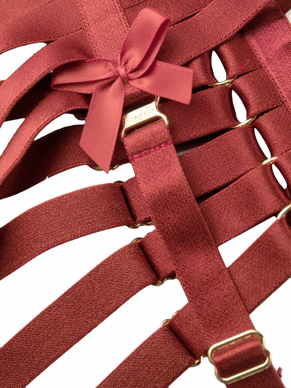 Shop Bordelle Webbed Suspender Belt In 红色