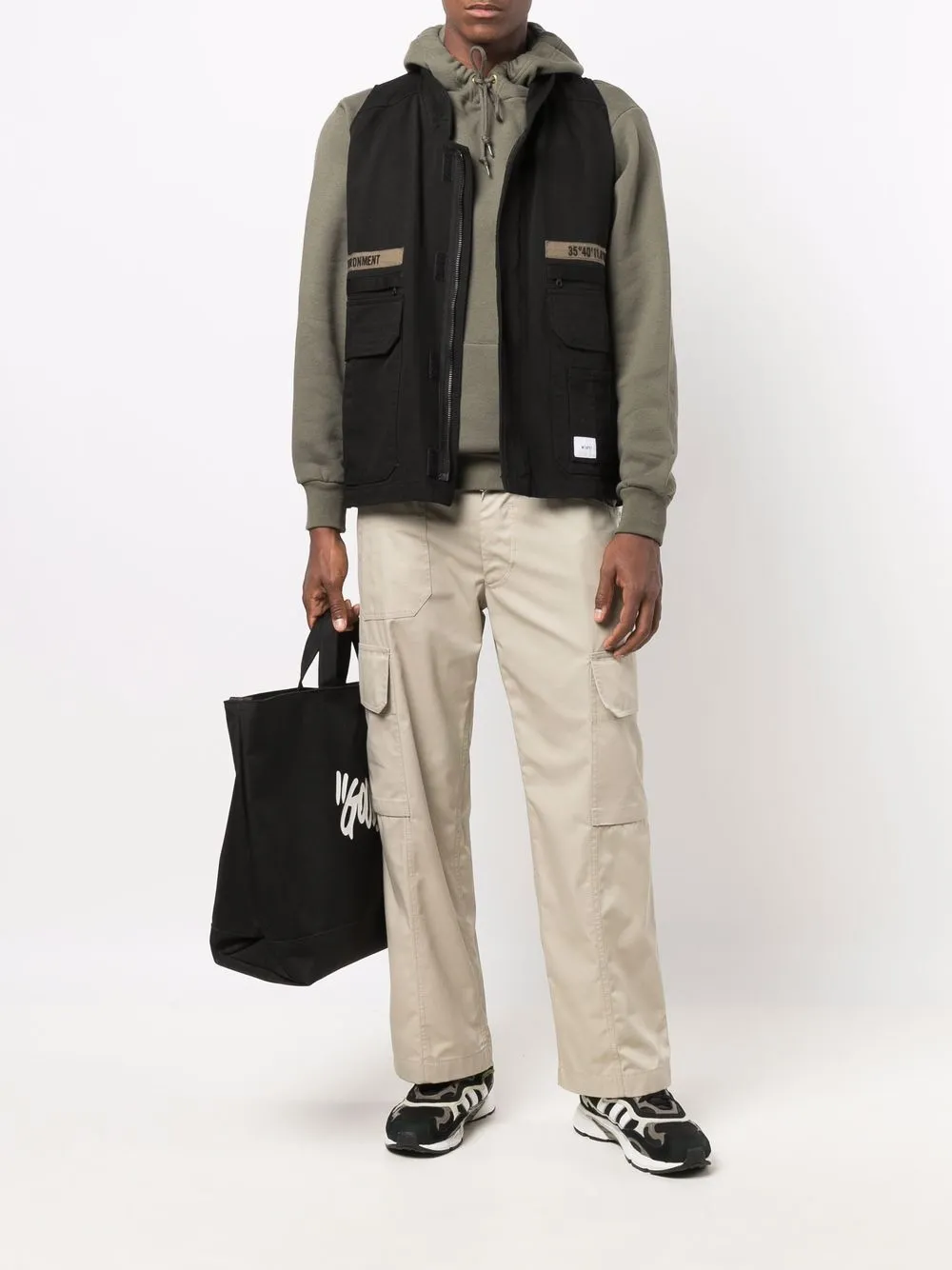 WTAPS Gilet met opstaande kraag - Zwart