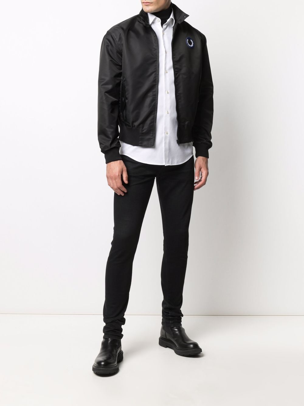 Raf Simons X Fred Perry Harrington Patched Bomber Jacket - Farfetch