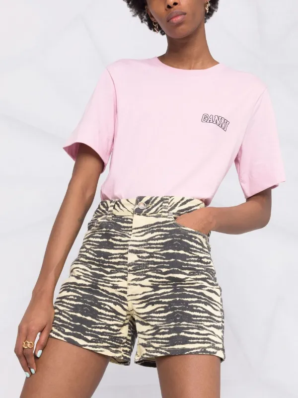 GANNI Organic cotton-blend Denim Shorts 