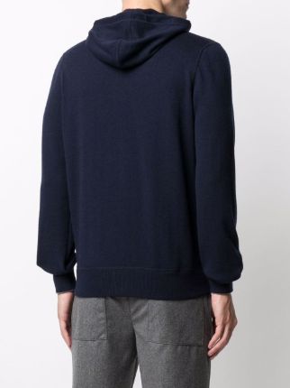 drawstring zipped cashmere hoodie展示图