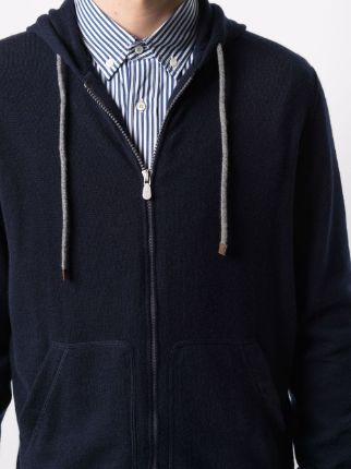 drawstring zipped cashmere hoodie展示图