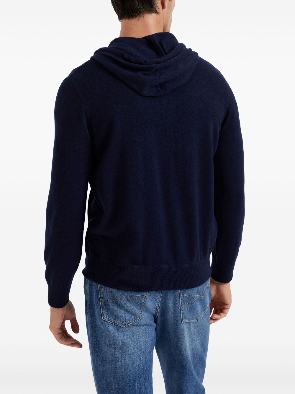 Brunello Cucinelli drawstring zipped cashmere hoodie Men