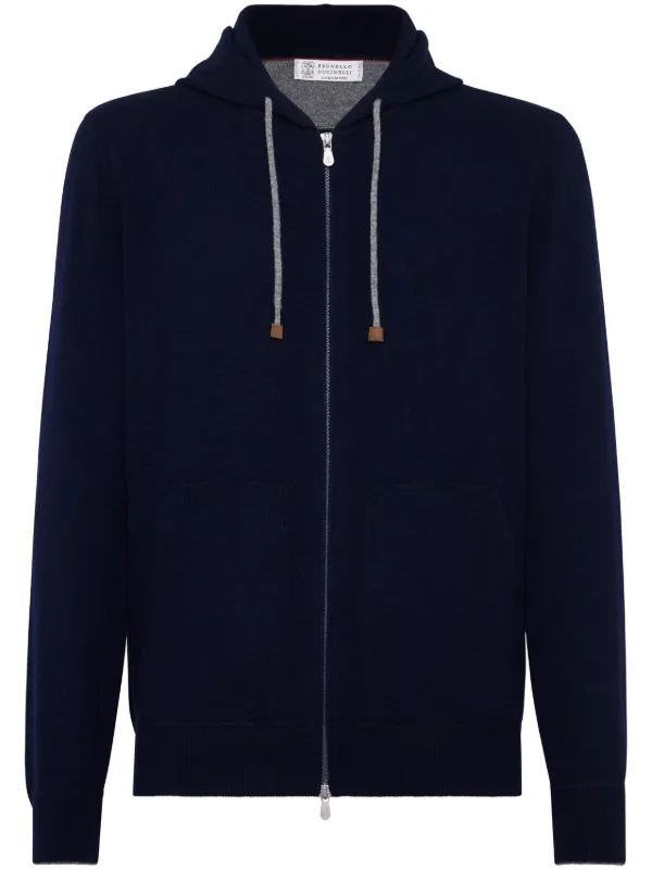 Brunello Cucinelli - Charcoal Gray Full Zip Hoodie
