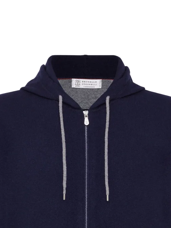 BRUNELLO CUCINELLI カシミヤ パーカー Brunello Cucinelli ネイビーカシミアパーカー | Sendegaro US