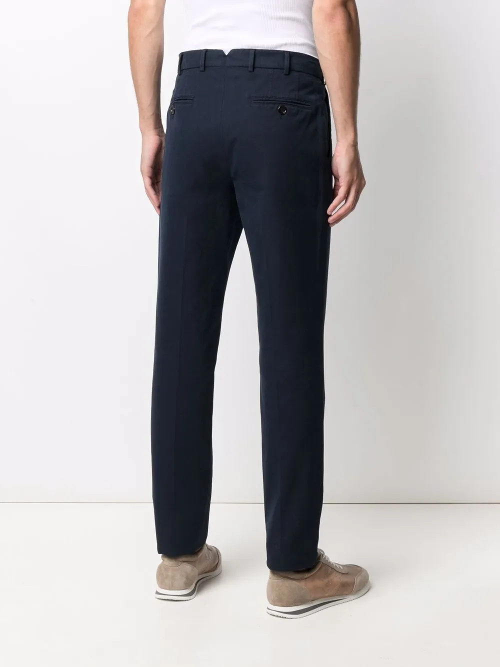 Shop Brunello Cucinelli Mid-rise Slim Chinos In Blue