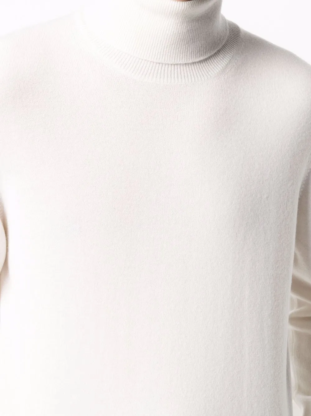 Shop Brunello Cucinelli Roll Neck Cashmere Jumper In White