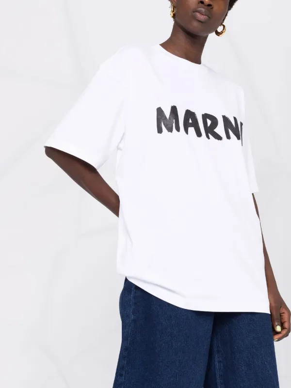 Marni logo-print crew-neck T-shirt - Farfetch