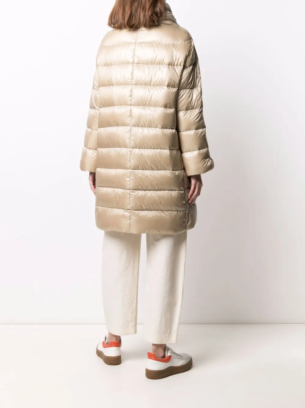 Shop Herno Down-feather Mid-length Coat In Neutrals