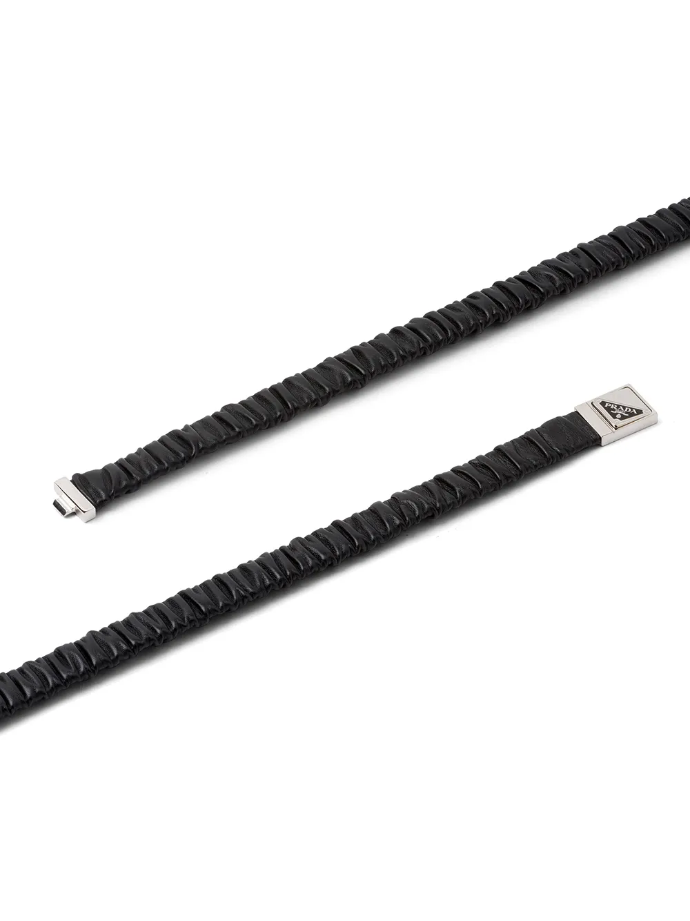 Prada Riem met logoplakkaat - Zwart