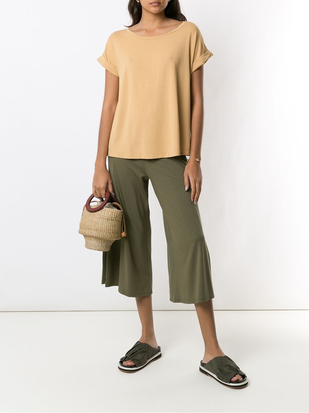 Shop Lygia & Nanny Flared Cropped Trousers In Grün