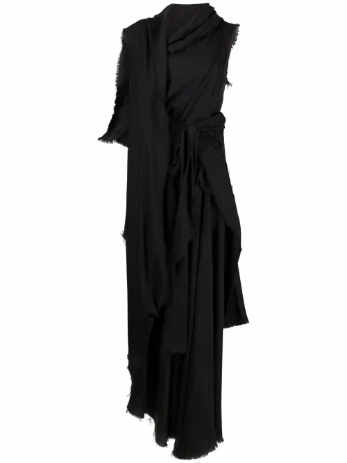 Robe asymétrique drapée - Yohji Yamamoto - Modalova