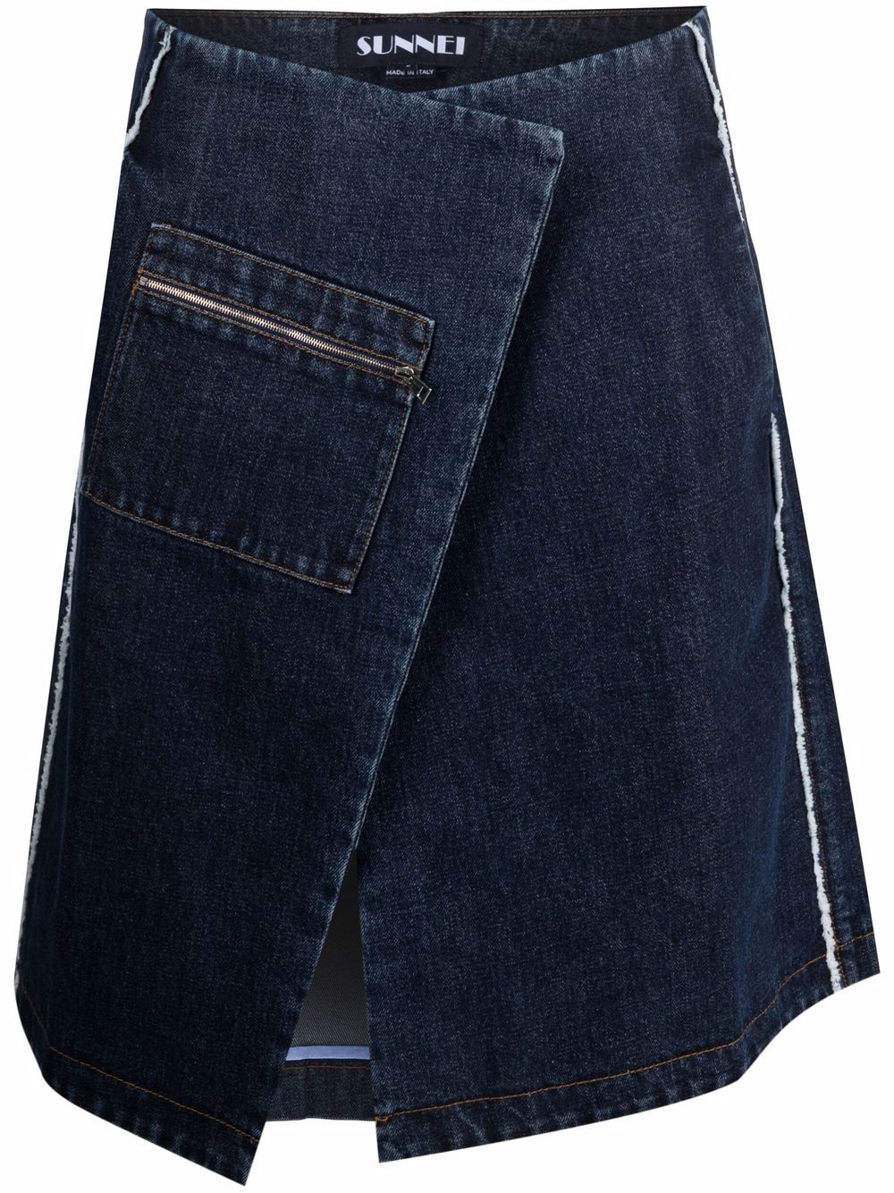 фото Sunnei джинсовая юбка с запахом и карманом
