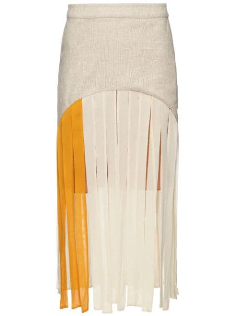 Vanda Jacintho fringe-detail pencil skirt
