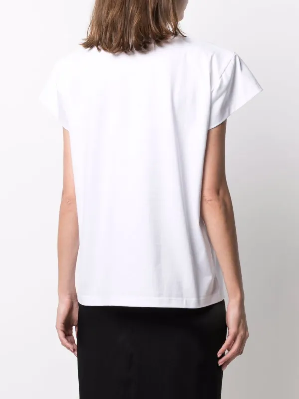 Magda Butrym Padded Shoulder Logo T-shirt | White | FARFETCH UZ