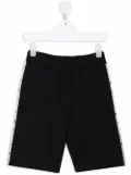 Emporio Armani Kids logo tape track shorts - Blue