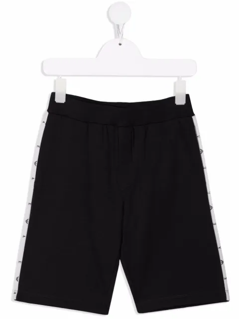 Emporio Armani Kids logo tape track shorts