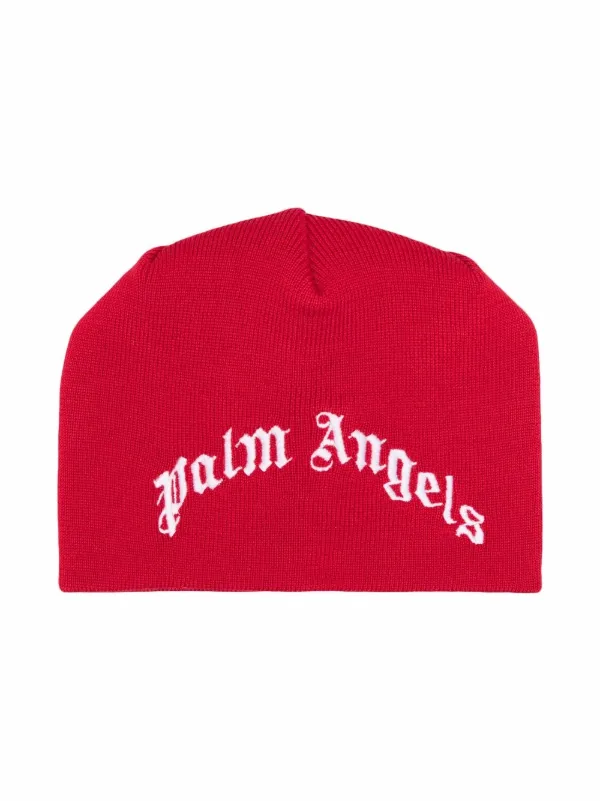 Palm Angels Kids intarsia-logo beanie 