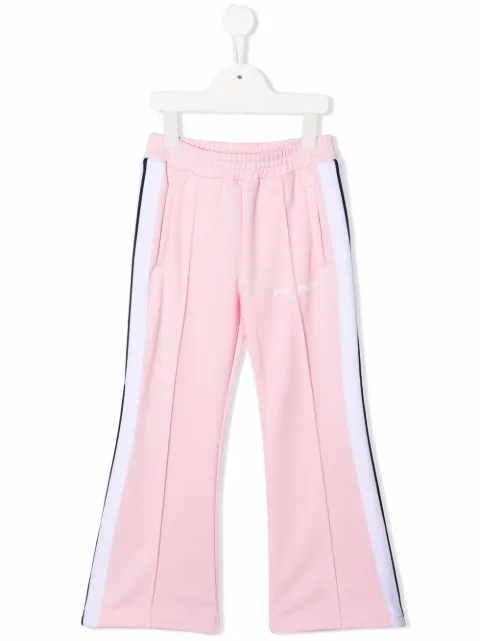 Palm Angels Kids logo-print flared track trousers