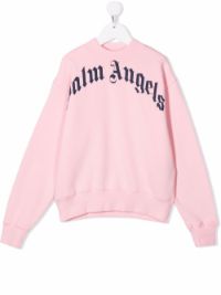 ＜Farfetch＞ Palm Angels Kids ロゴ スウェットシャツ - ピンク画像