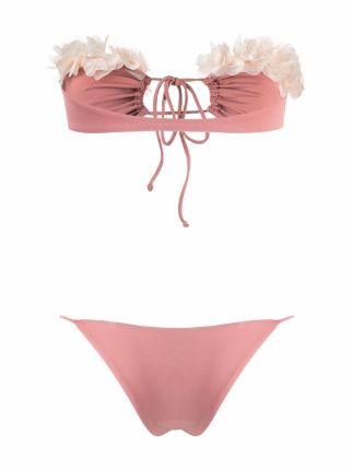 Rasha floral-appliqué bikini展示图