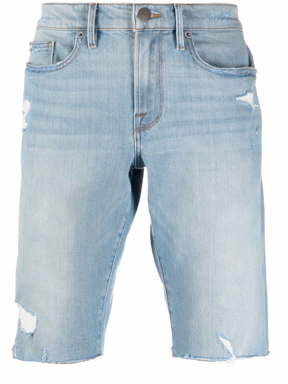фото Frame джинсовые шорты l'homme с необработанными краями