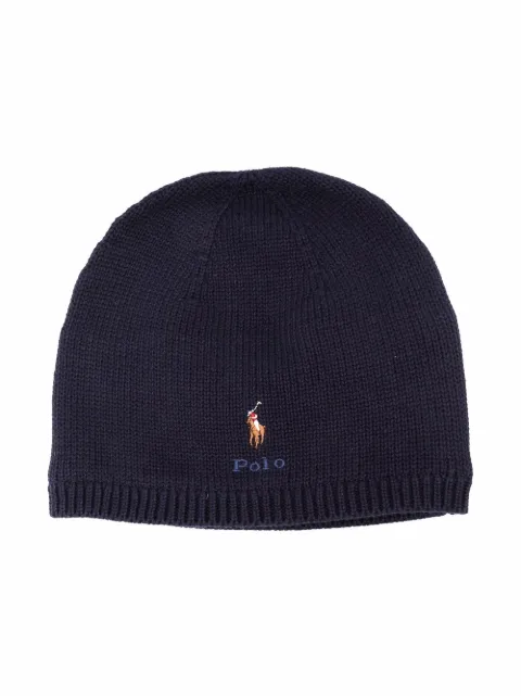 POLO RALPH LAUREN KIDS Polo Pony motif embroidered beanie