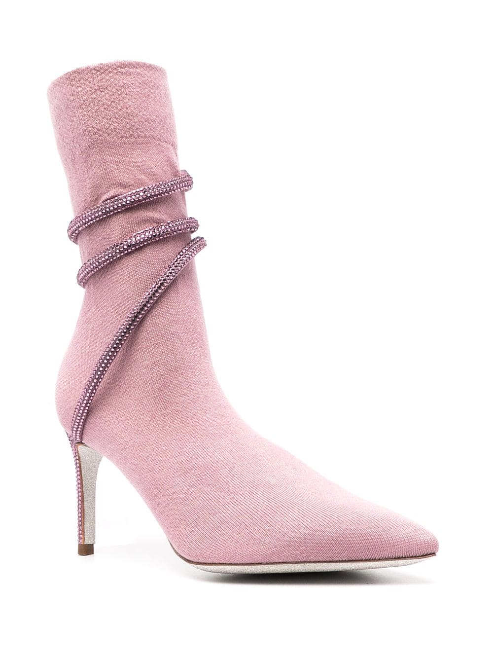 Shop René Caovilla Cleo Fabric Ankle Boots In Pink
