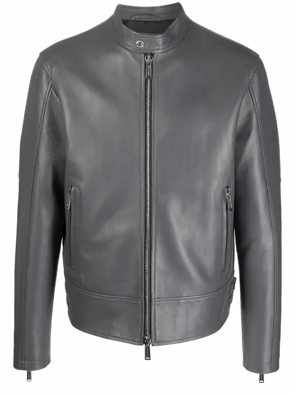 leather zip up vest