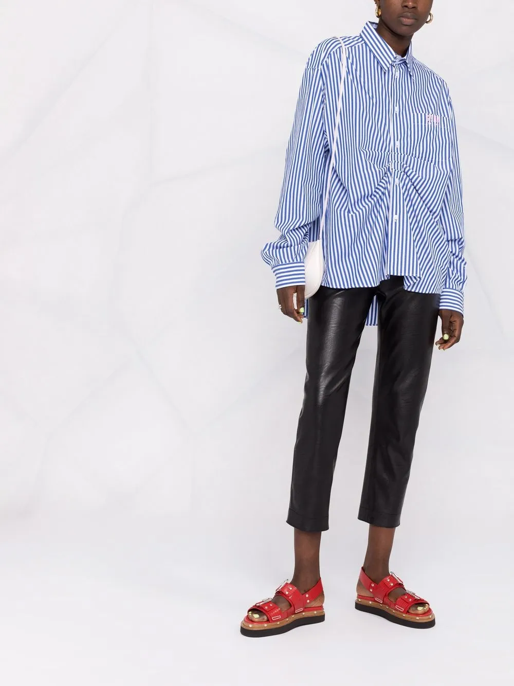 фото Gina рубашка в полоску с логотипом