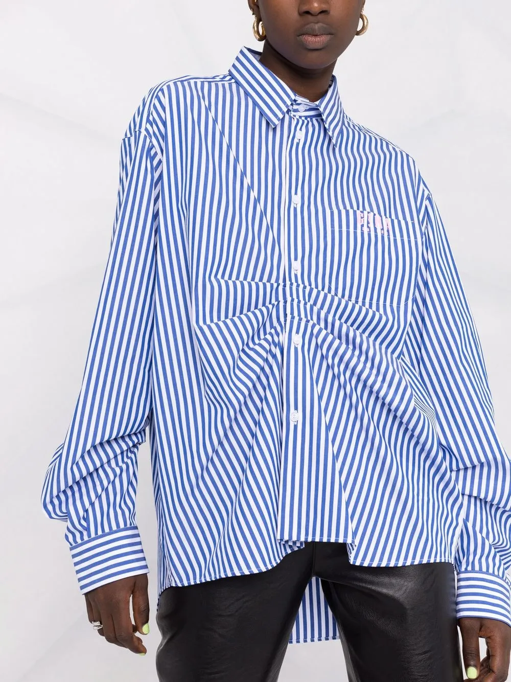 фото Gina рубашка в полоску с логотипом