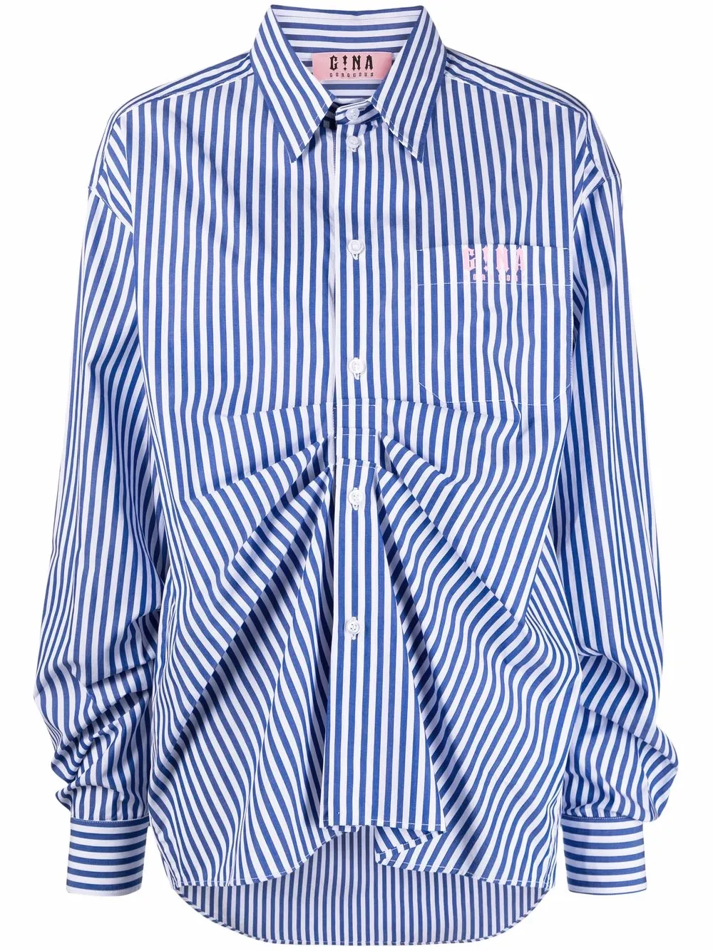 фото Gina рубашка в полоску с логотипом