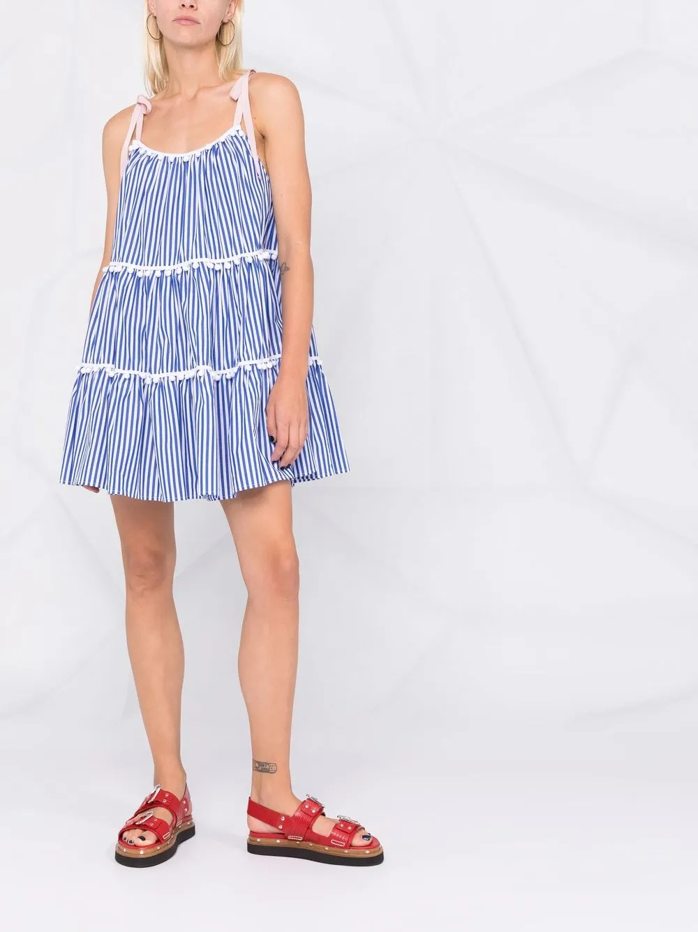 фото Gina расклешенное платье gina в полоску