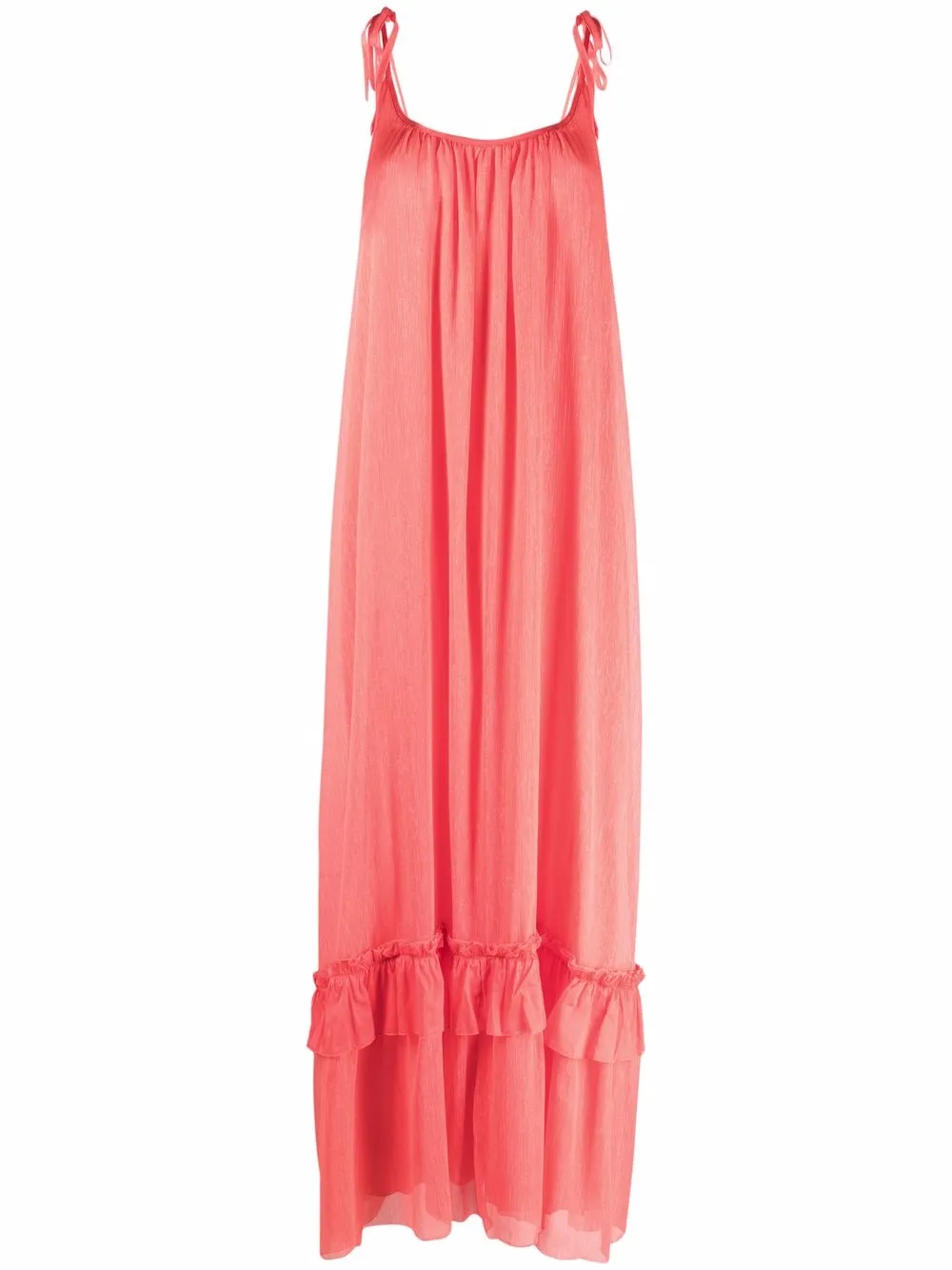 Gina Tie-fastening Maxi Dress In Rosa