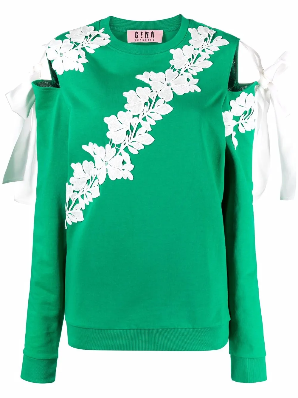фото Gina толстовка с цветочной аппликацией