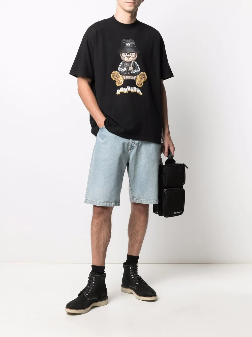 DOMREBEL T-shirt met print - Zwart