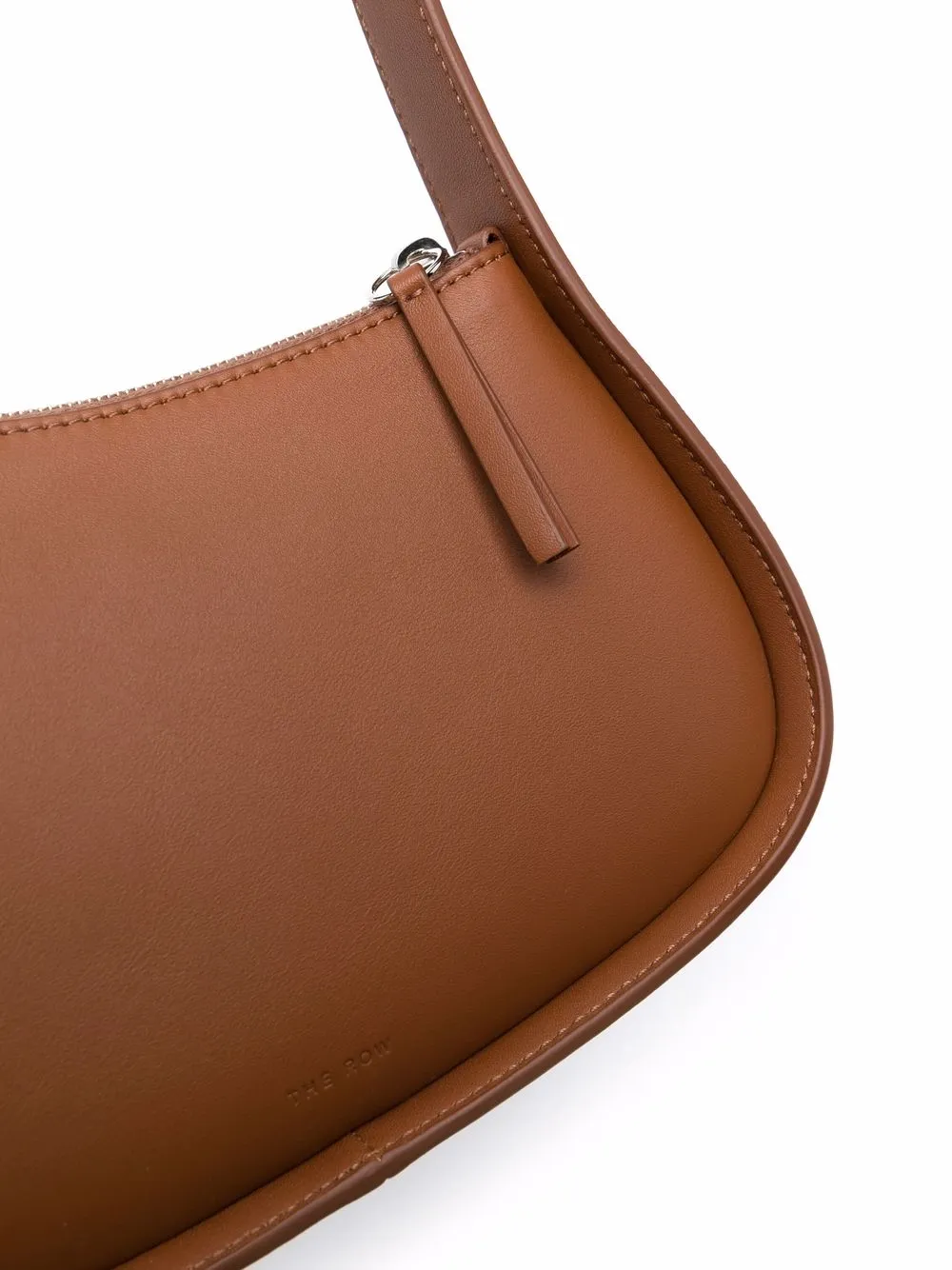 The Row, Half Moon small tan leather shoulder bag