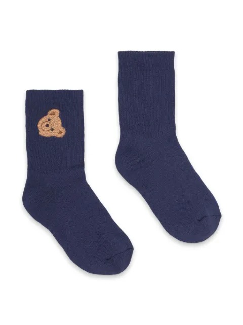 Palm Angels Kids PALM ANGELS BEAR MIDHIGH SOCK NAVY BLUE