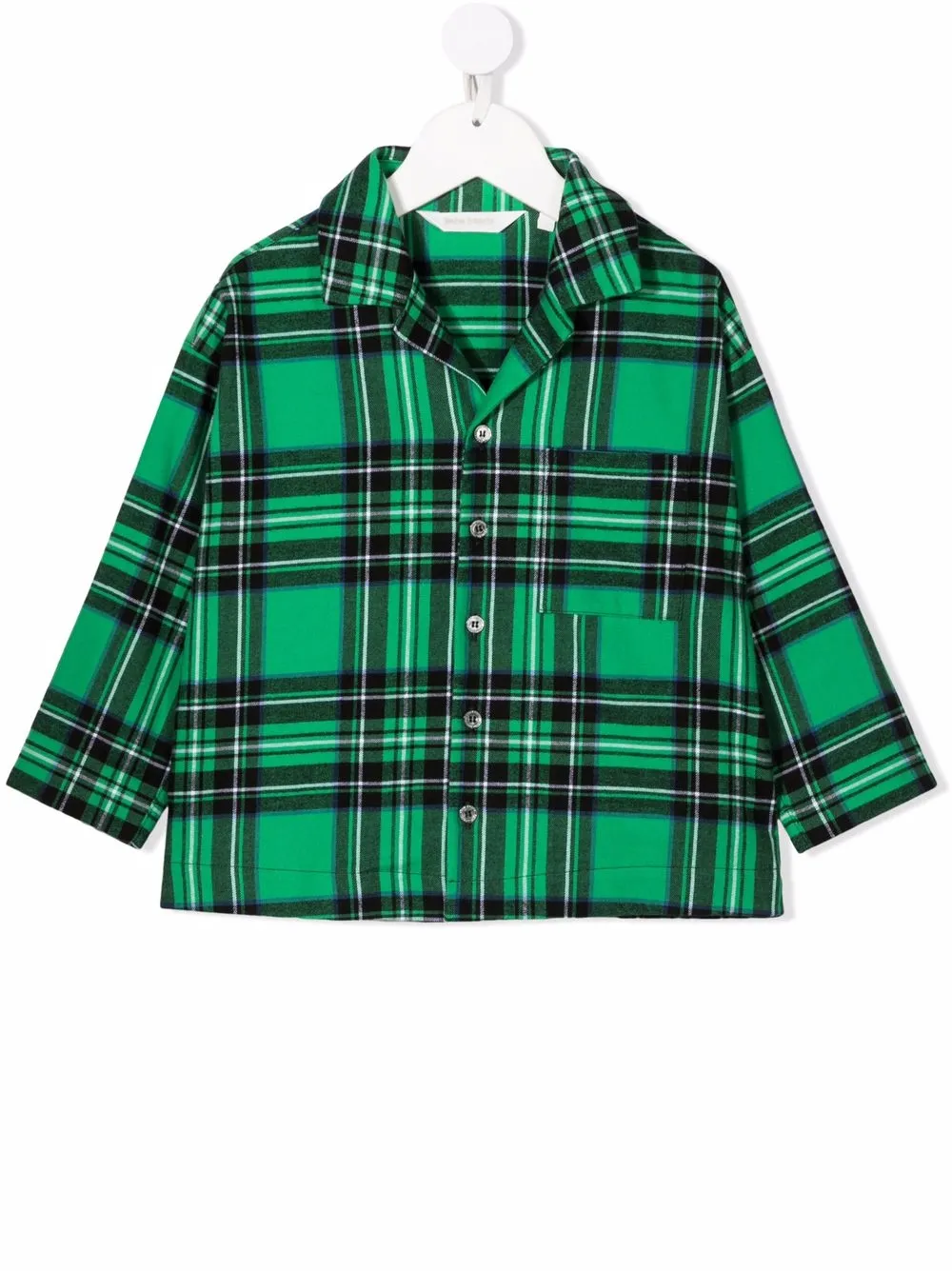 

Palm Angels Kids camisa con estampado de cuadros - Verde