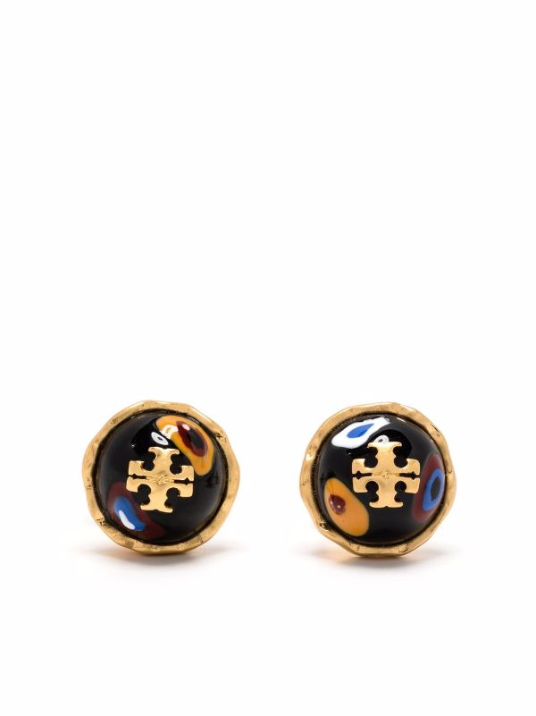 Shop Tory Burch Roxanne 18kt gold-plated circle stud earrings with Express  Delivery - WakeorthoShops