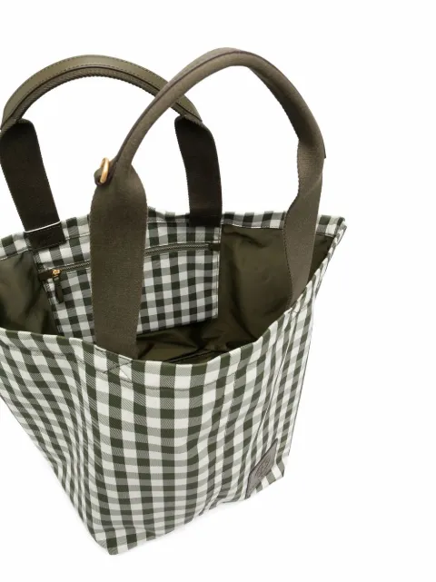 tory burch piper gingham small square tote bag