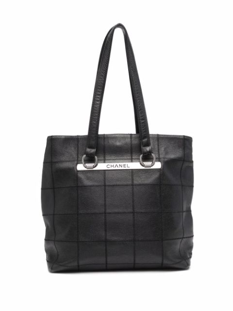 Affordable HOT SALE CHANEL 2004 Cambon Choco Bar shopper Women