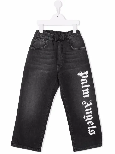 Palm Angels Kids logo-print jeans